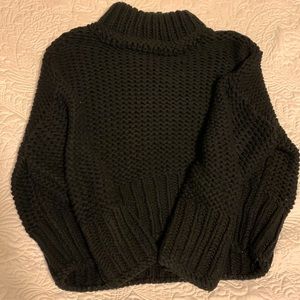 Free People black chunky knit sweater